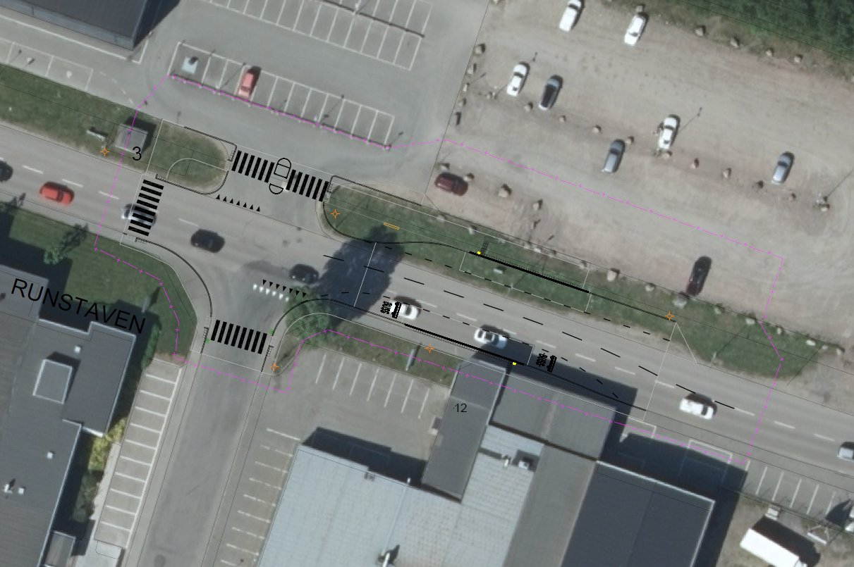 Karta över de nya busshållplatserna